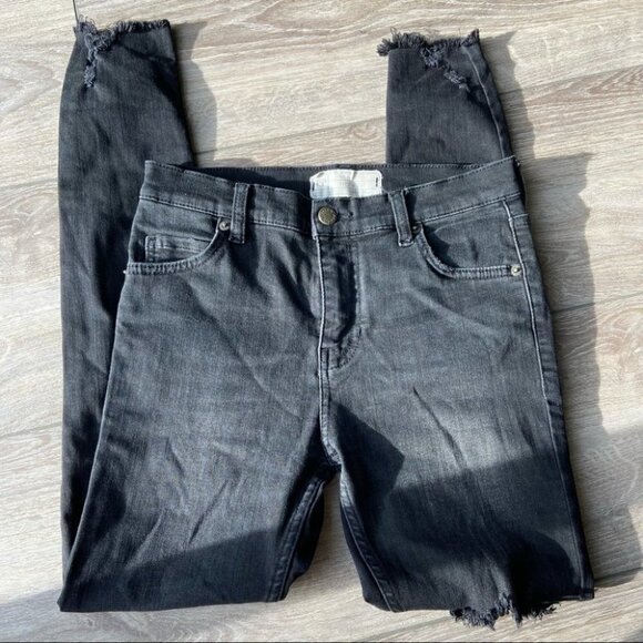 Free People Ripped  Skinny Black Washed Jeans - Picture 7 of 13